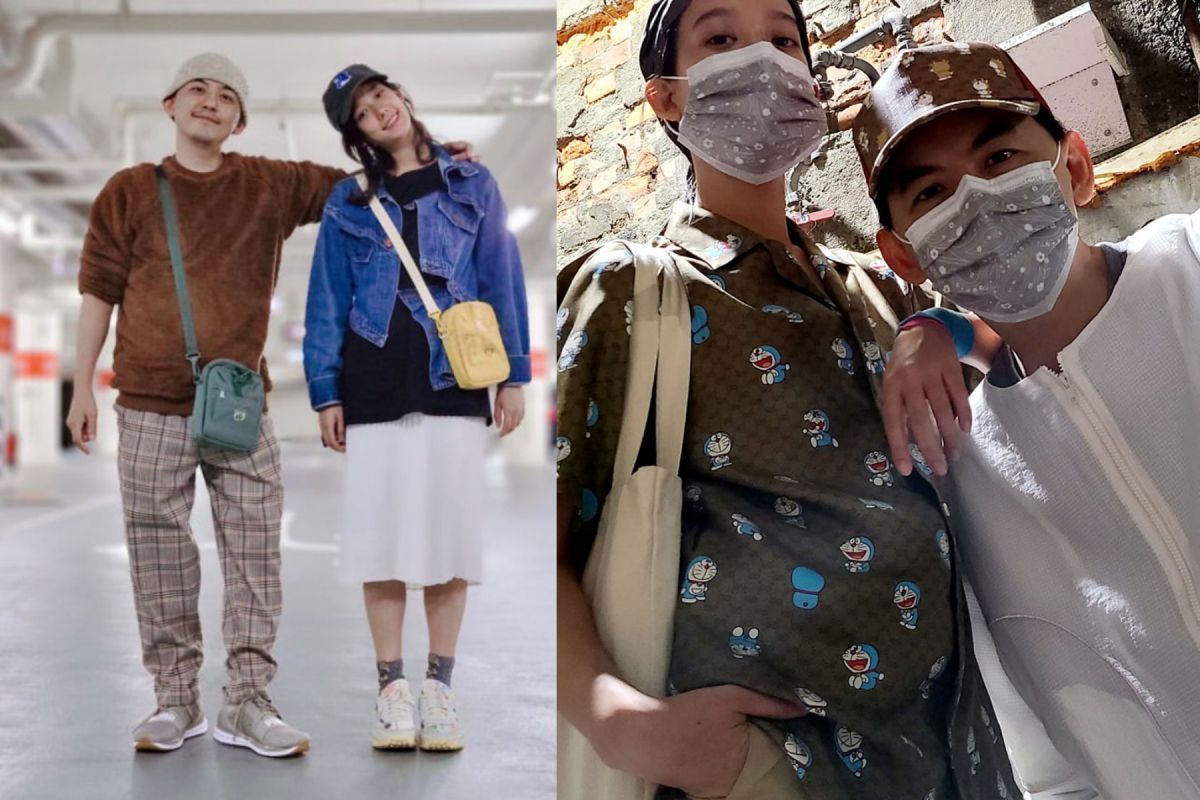 ▲孟耿如（右圖左）腹部明顯隆起，黃子佼出面回應（右圖右） 

。（圖／孟耿如IG、黃子佼臉書） 