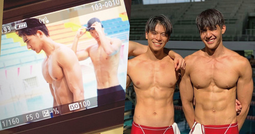 ▲值得注意的是，整個游泳隊的帥哥們都擁有超棒的腹肌，皮拉帕卻還是因為身材最讚，而被譽為擁有最棒身材的男人。（皮拉帕為左圖左和右圖右）（圖／翻攝自Instagram）