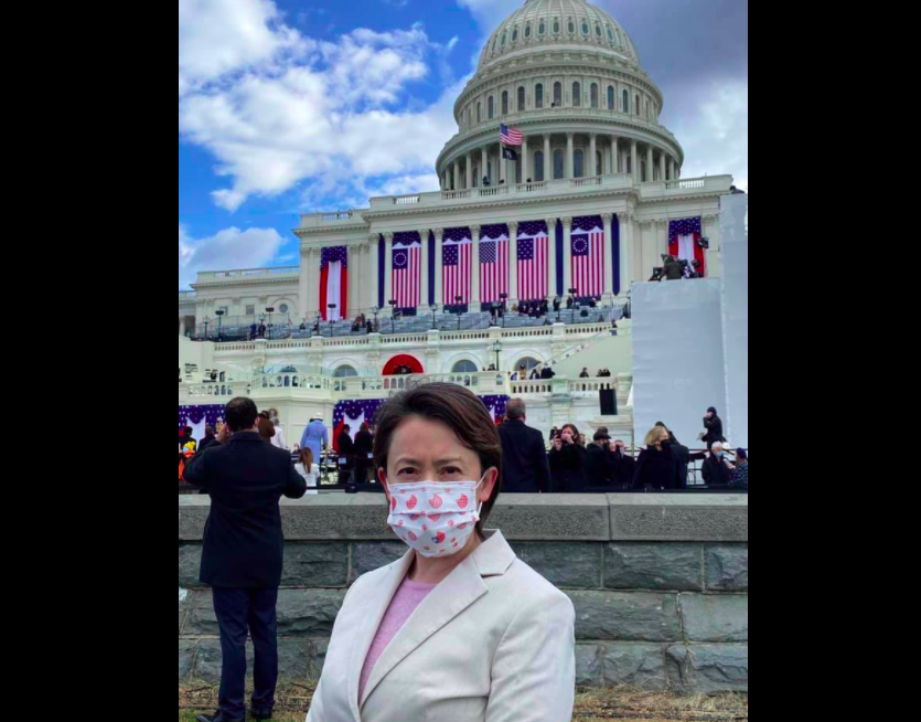 ▲台灣駐美代表蕭美琴受邀出席美國總統拜登的就職典禮，國民黨卻「見笑轉生氣」。（圖／翻攝自黃捷臉書）