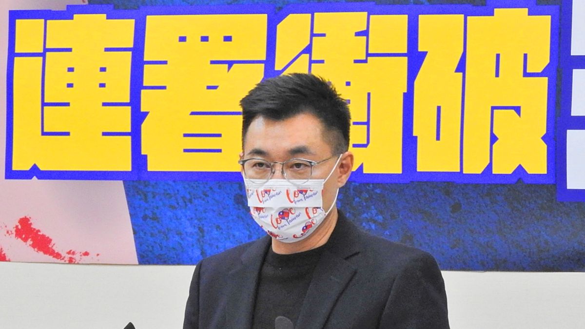 ▲國民黨主席江啟臣表示，肯定范綱皓為批評王育敏是「50歲阿姨」而道歉，也顯示范與民進黨高層不同。（ 圖／記者陳弘志攝 ）