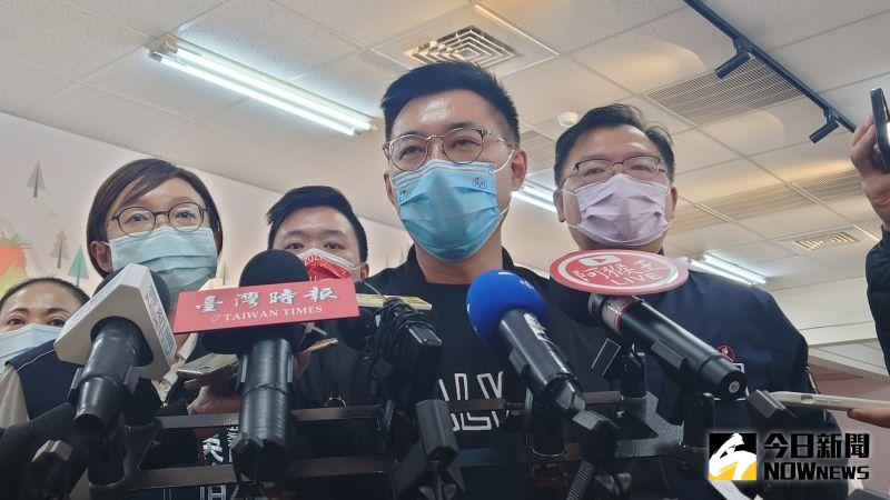 ▲國民黨主席江啟臣認為,守住「中華民國」才是總統要做的,說要守住一個民代是失去一個總統、執政黨主席的高度。(圖/記者鄭婷襄攝)