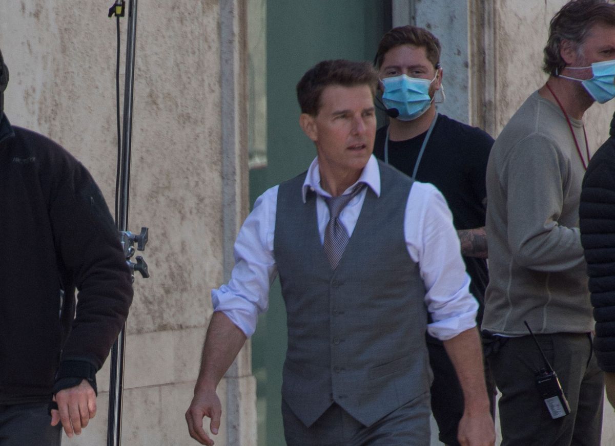 ▲阿湯哥（中）拍攝《不可能的任務7》，片場爆出離職潮。（圖／達志影像）

