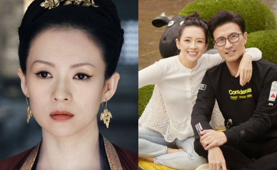 ▲汪峰（右）替老婆章子怡的新劇《上陽賦》加油打氣。（圖／汪峰微博、八大電視台提供）