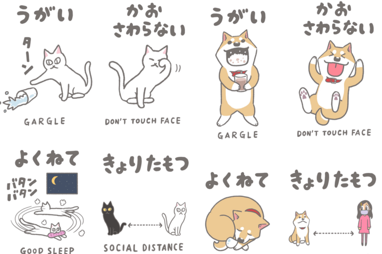 畫家曬超Q毛小孩防疫海報　日本貓奴讚：動作超到位！
