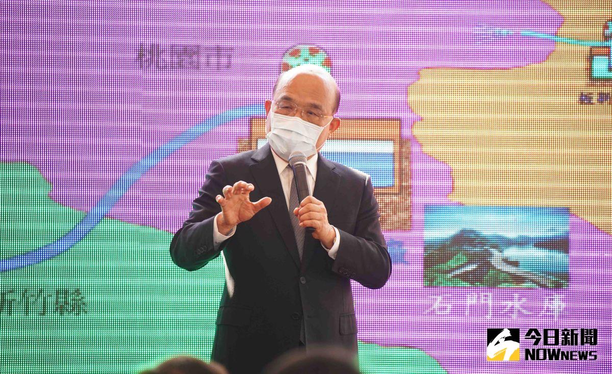 ▲蘇貞昌表示，不要陷入任何謠言、假訊息或者意識型態的操作，無論是疫苗採購或研發，所有訊息都應以防疫中心所發布的為準。（圖／記者李春台攝, 2021.02.01）