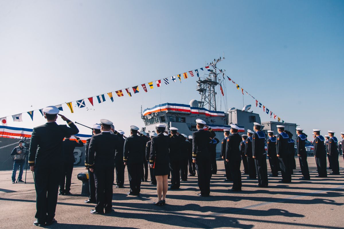 ▲海軍艦隊指揮部131艦隊舉行「錦江軍艦」除役典禮，邀請歷任艦長及各級重要幹部參與。（圖／軍聞社提供）