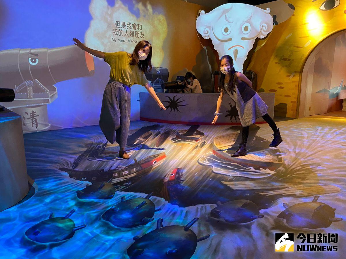 ▲新北市立淡水古蹟博物館推薦全新推出的「聽！大河在說話─兒童體驗館」，一系列的動畫、多媒體互動遊戲、3D場景及四格漫畫集章卡等著大家來體驗。（圖/記者陳志仁攝，2021.02.02）