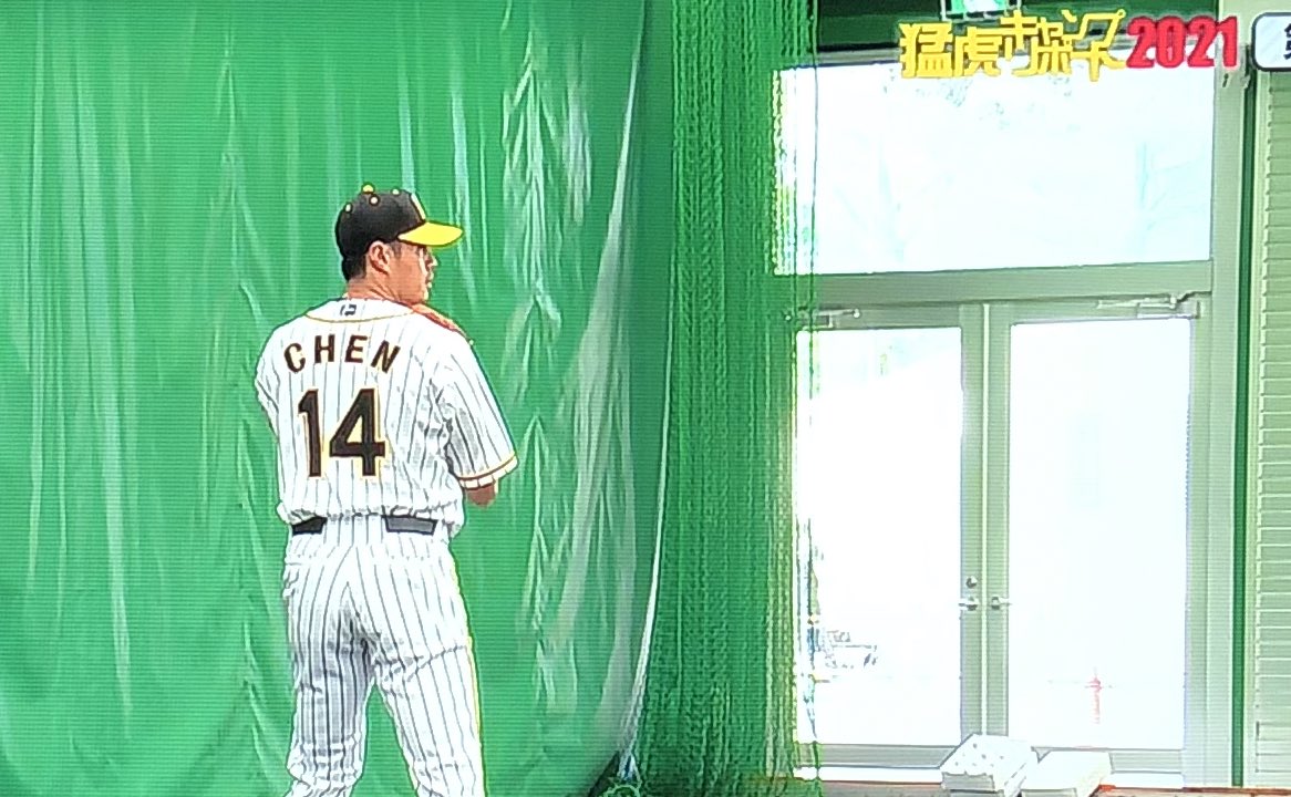 ▲阪神虎陳偉殷牛棚。（圖/取自SKYA）