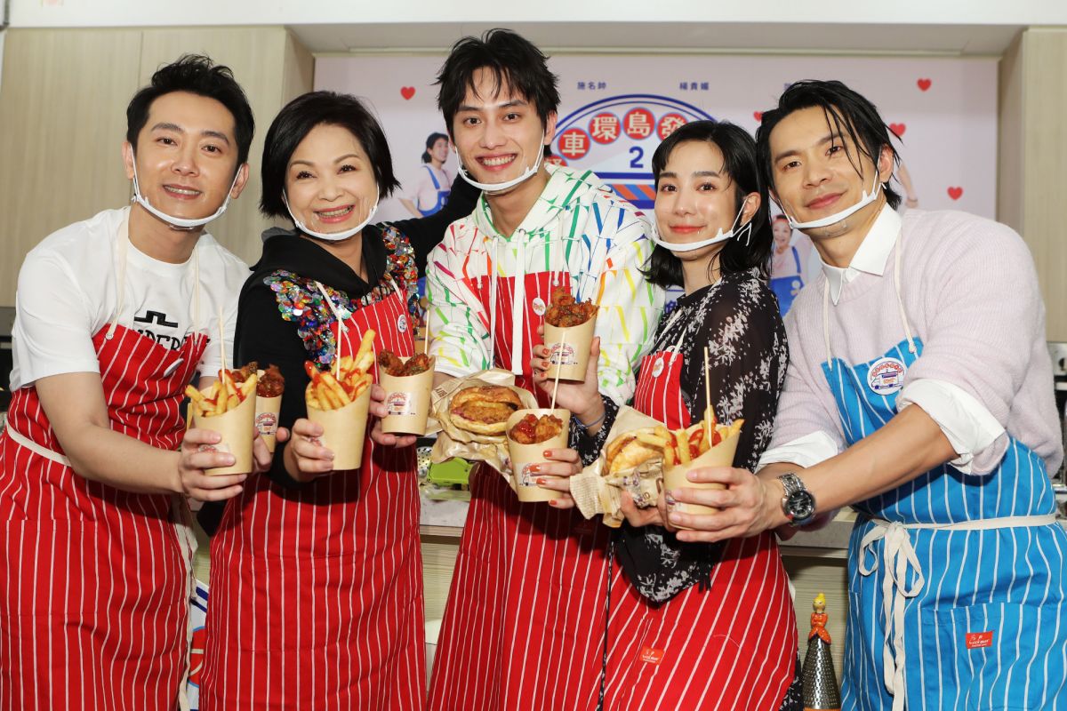 ▲施名帥（左起）、楊貴媚、范少勳、温貞菱、姚淳耀 一同出席媒體茶敘。（圖／公視）