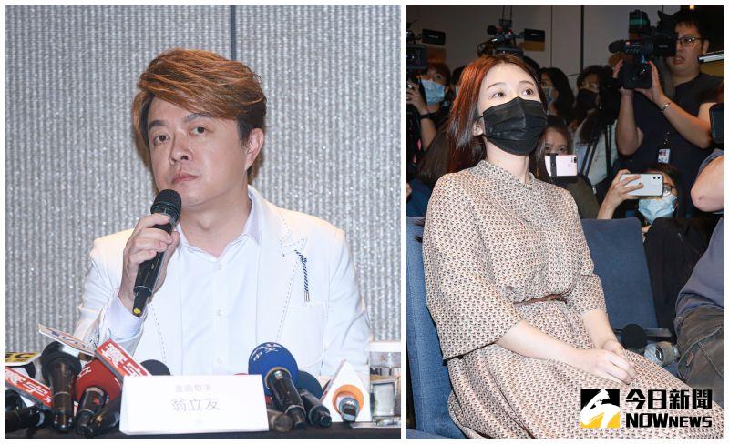 ▲雞排妹現身採場翁立友的聲明會。(圖/記者葉政勳攝,
