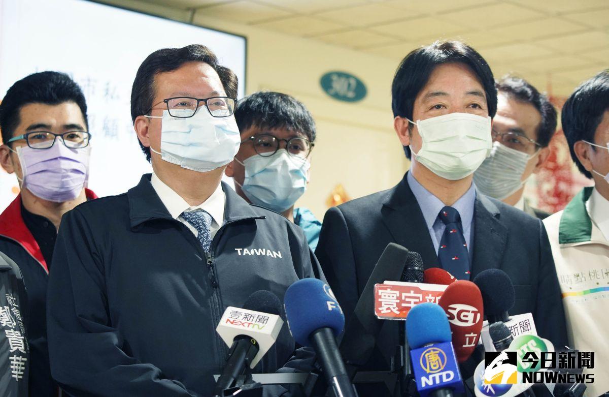 ▲對於2024是否會成為「黨內的競爭對手」，賴清德和鄭文燦不約而同都把焦點放在防疫上，迴避了正面回答。（圖／記者李春台攝，2021.02.05）