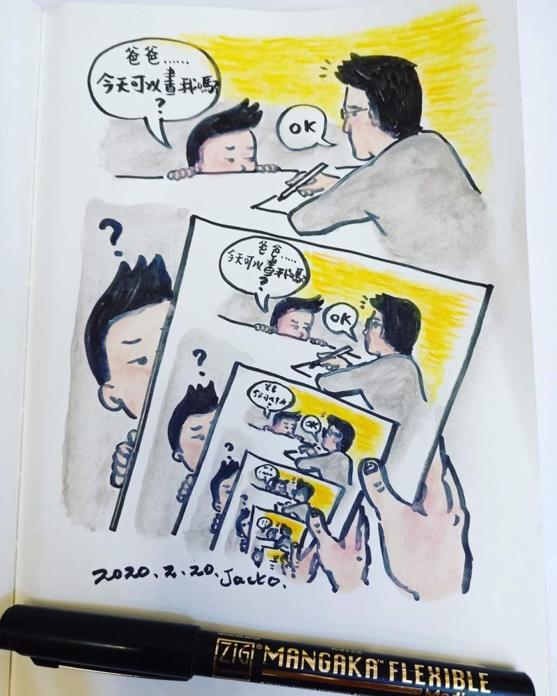 ▲蔣偉文插畫主題圍繞2個兒子。(圖/艾迪昇)