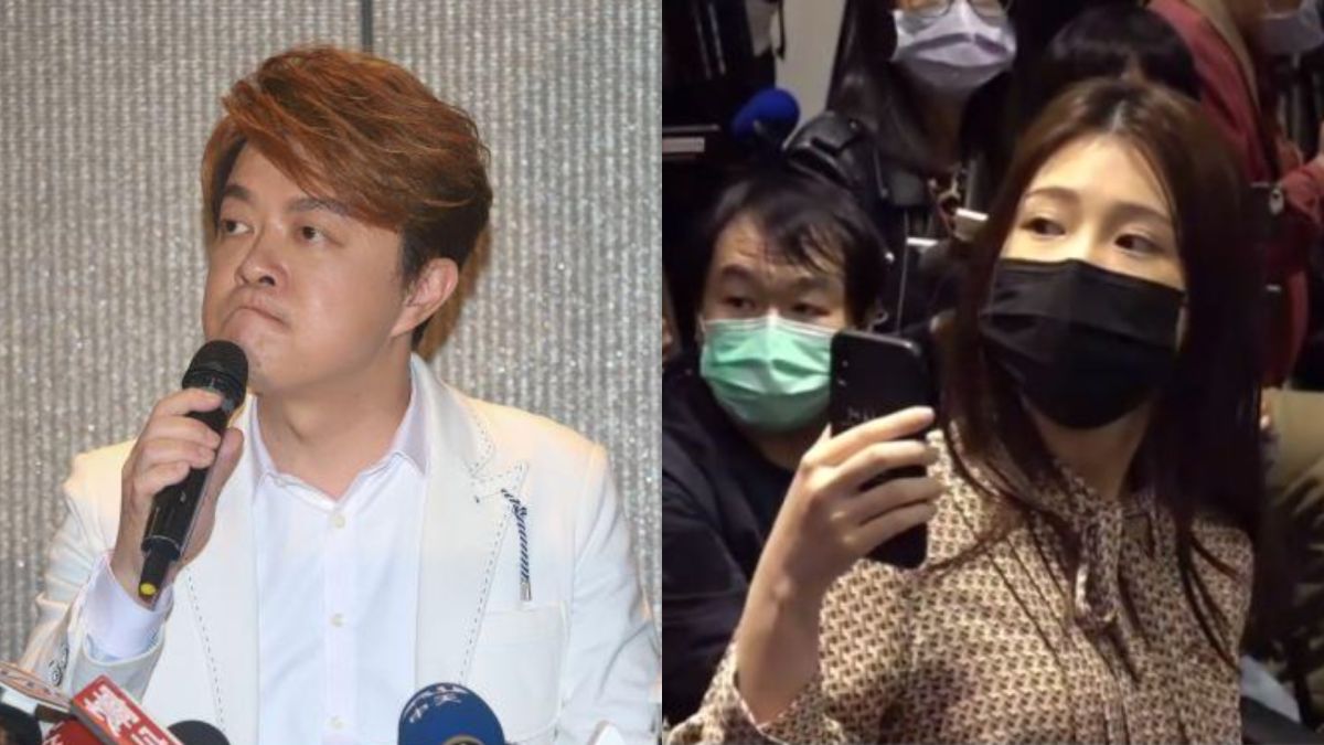 ▲雞排妹（右圖）到翁立友記者會踩場，聲勢大勝翁立友。（記者葉政勳攝、翻攝NOWnews直播）