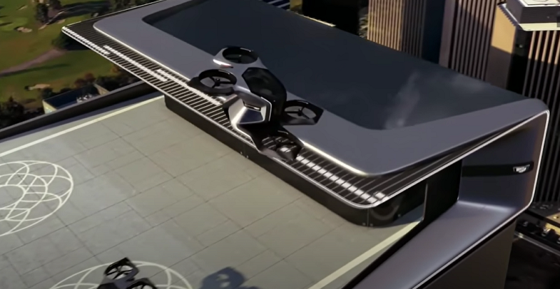 ▲通用汽車發布飛天車，進佔「空中通勤」市場，可在都市大樓屋頂起降。（圖／擷自通用汽車影片）