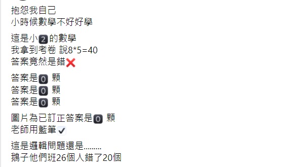 ▲一位媽媽分享了一道「小二數學題目」，並透露全班僅6人答對，而網友一看秒傻眼，不禁直呼是「衝康」題。（圖／翻攝自臉書社團《爆怨公社》）