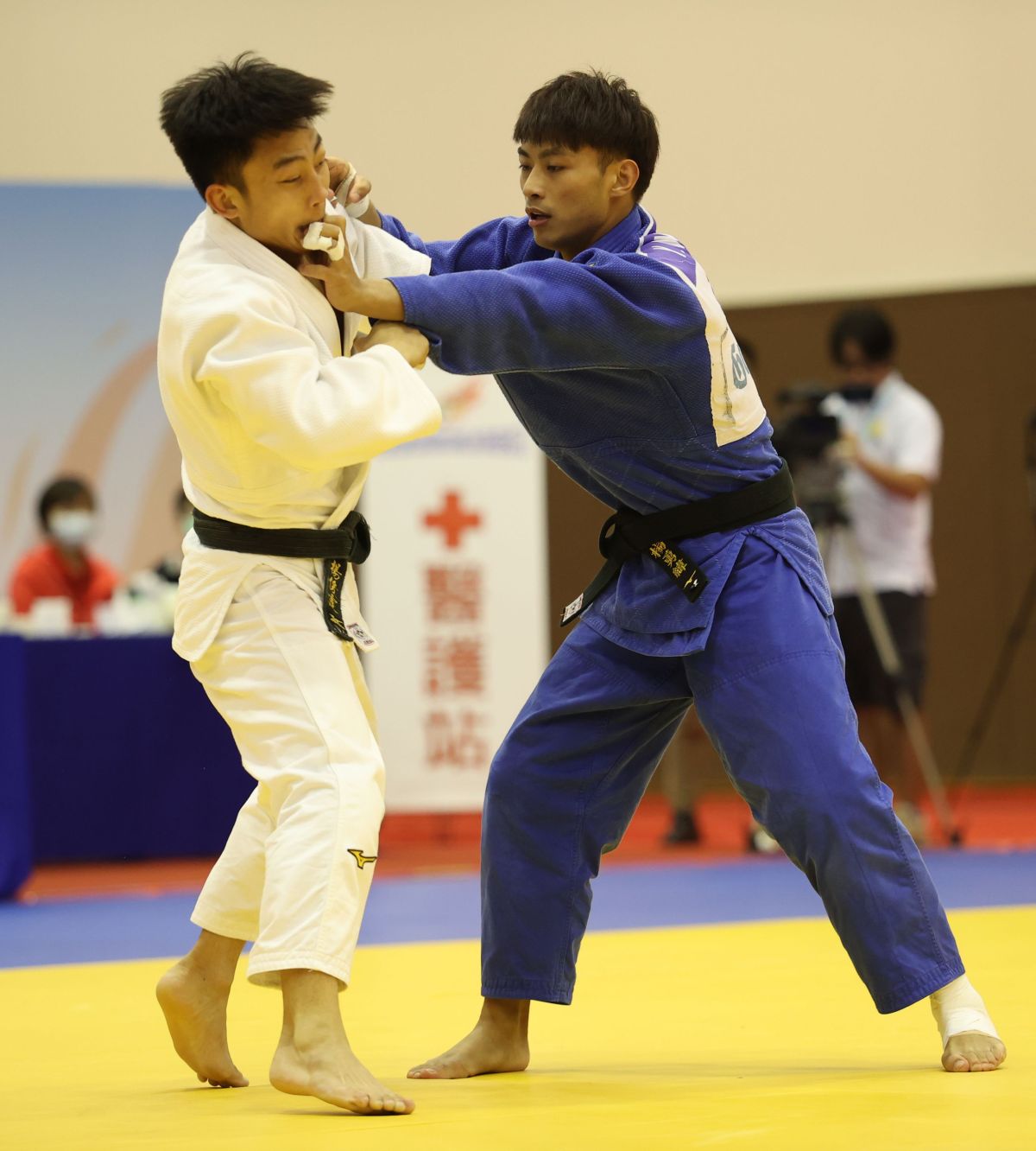 ▲柔道男神楊勇緯（藍衣）在東京奧運出賽安全名單內，誓言替台灣拿下首面柔道奧運獎牌。（圖／國訓中心提供）