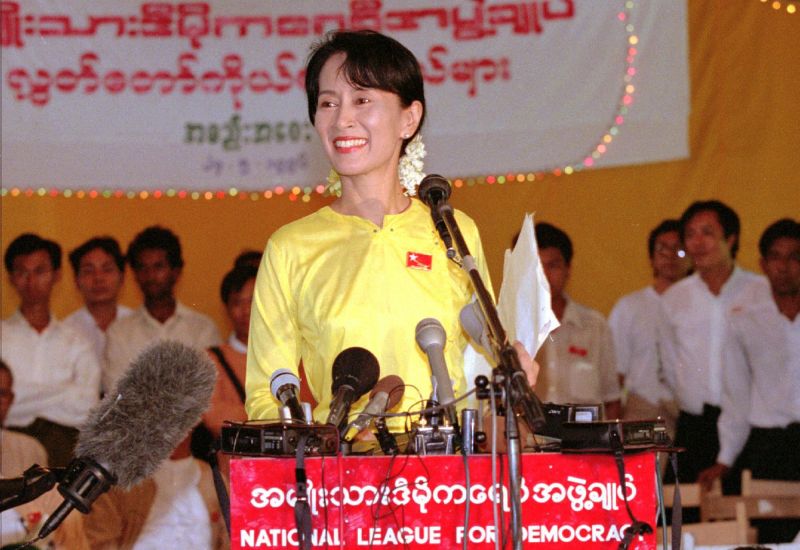 ▲翁山蘇姬是緬甸的國政顧問,也是民選政府實質領導人。(圖/美聯社/達志影像)