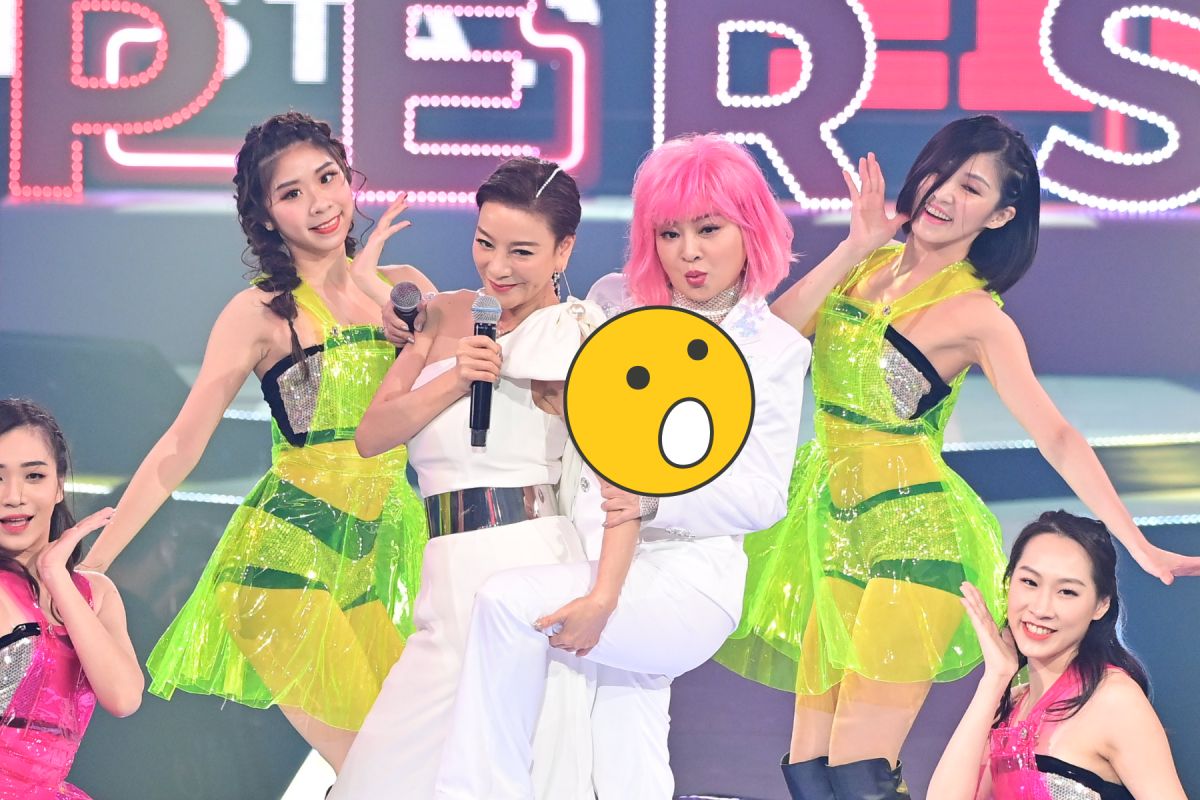 ▲王彩樺（右）難得辣開深V。（圖／台視提供）