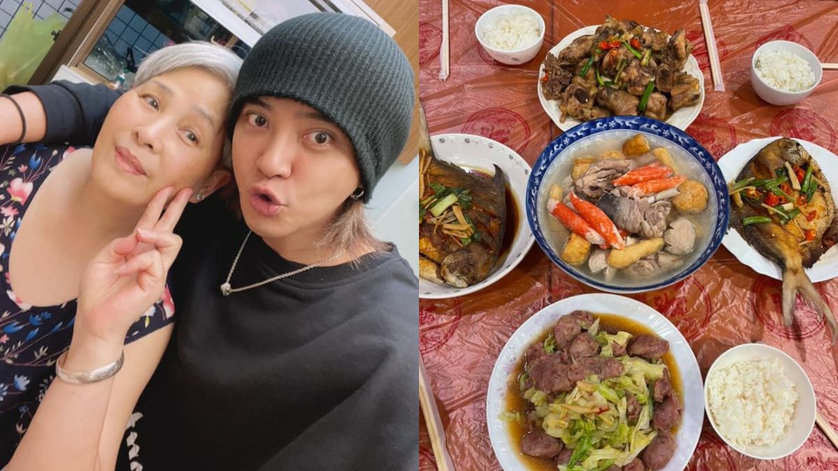 ▲羅志祥（左圖右）除夕與羅媽媽團聚。（圖／羅志祥臉書）