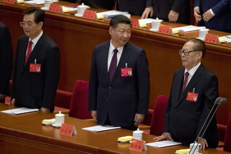 ▲中共兩位總書記習近平與江澤民。(圖/美聯社/達志影像)