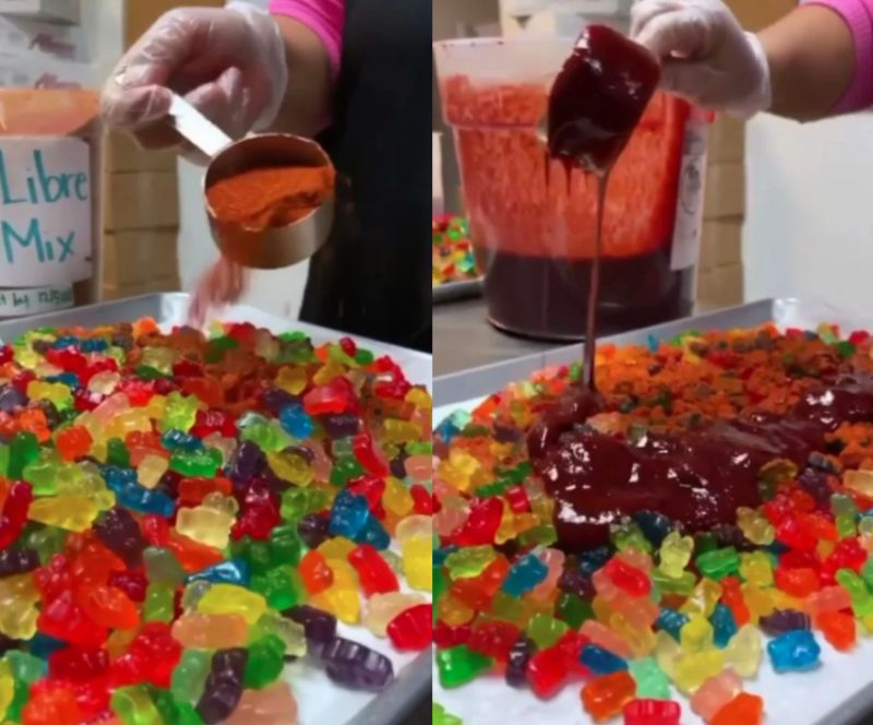 ▲一名女網友在《Dcard》發文並分享一段製作小熊軟糖新吃法的影片。（圖／翻攝自Instagram
