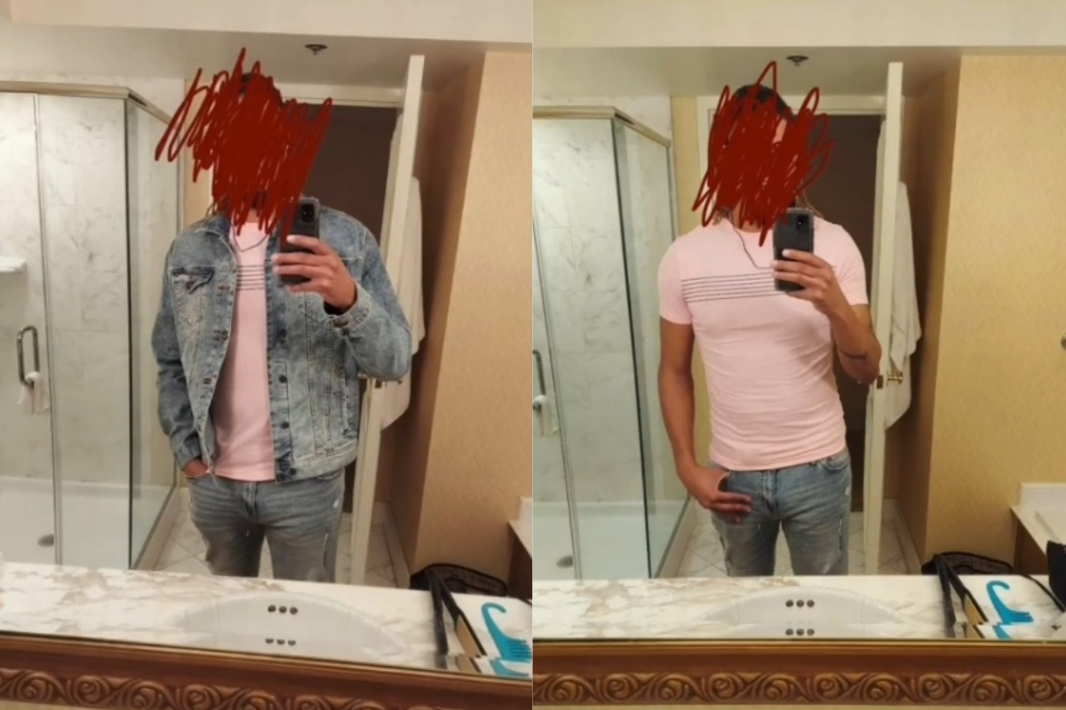 ▲有網友一看到老公傳來的自拍照後，就找到對方出軌的證據。（圖／翻攝自《@shesough》TikTok ）