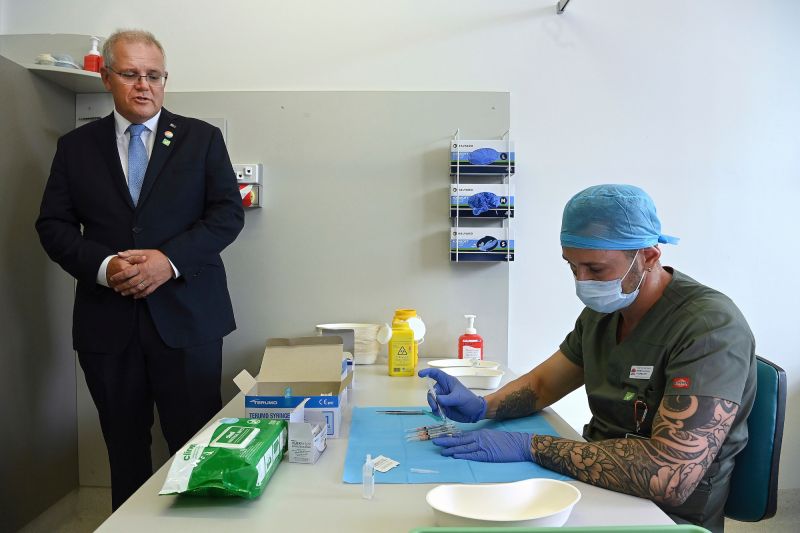 澳洲提前展開疫苗接種　總理率先施打輝瑞第一劑
