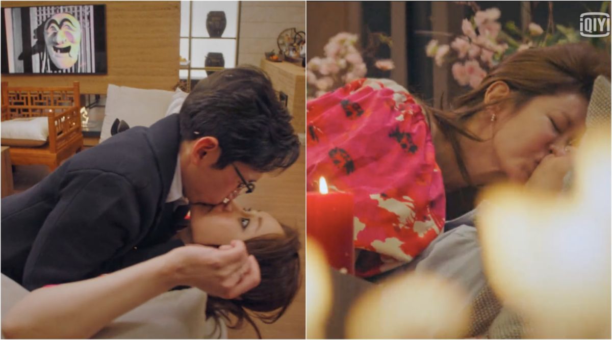 ▲劇中，奉太奎（左圖上）錯把申恩慶當成老婆。（圖／翻攝愛奇藝國際站）