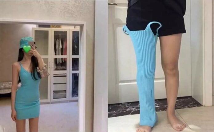 ▲A Taiwanese woman was furious after receiving what she thought was a sexy minidress, that turned out to barely fit over her leg. (Photo courtesy of 爆廢1公社／Facebook)
