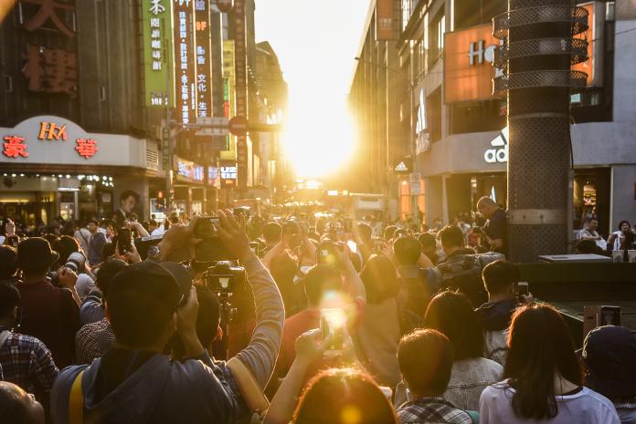 ▲File photo of “Taipeihenge” captured by NOWnews. (Photo courtesy of NOWnews)