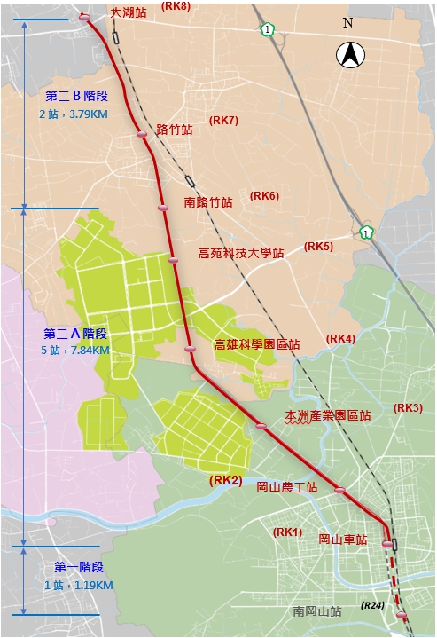 ▲岡山路竹延伸線將串連沿線高科技產業，帶動北高雄整體發展。（圖／高市捷運局提供）