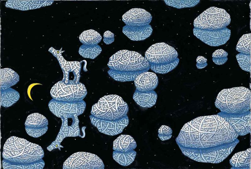▲幾米,失樂園-繃帶馬,2005,壓克力顏料、水彩、油性簽字筆/紙,39