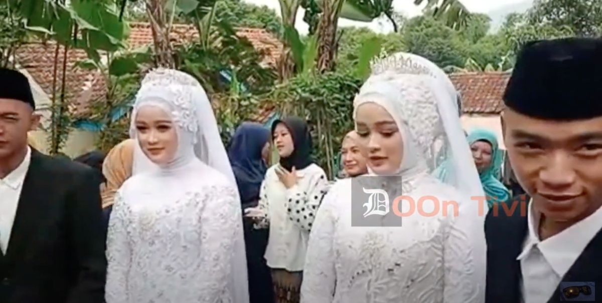 ▲在印尼有一對雙胞胎兄弟愛上另外一對雙胞胎姊妹，而這兩對情侶近日更在同一天完成婚禮，形成相當特殊罕見的2對雙胞胎夫妻。（圖／翻攝自
Doon Tivi YouTube）