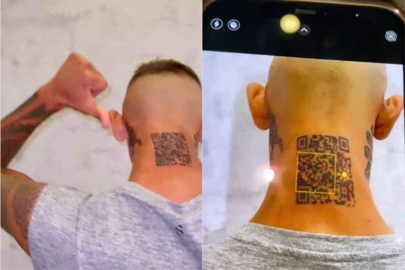 網紅耍帥求關注!脖子竟刺上「QR Code」 1個月後卻哭了