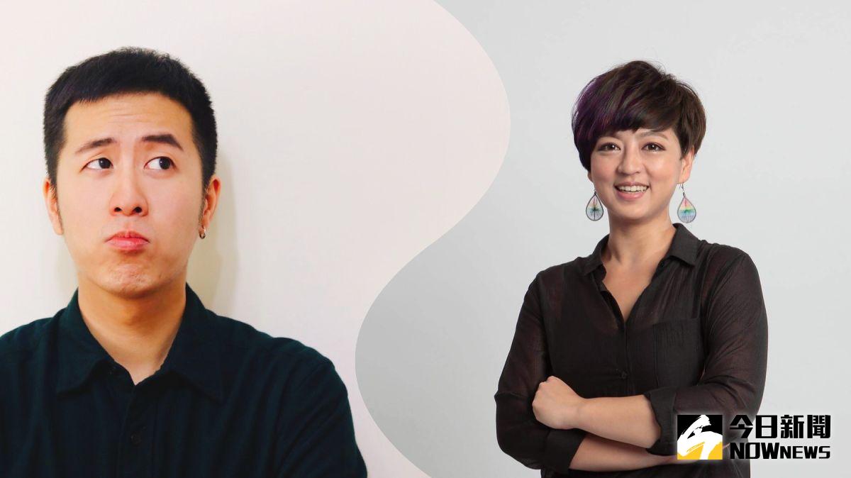 ▲彩虹平權大平台執行長呂欣潔和《欸來姐跟你說》倫倫，一起談同志中有關男女的雙重標準。（圖／NOWnews製）
