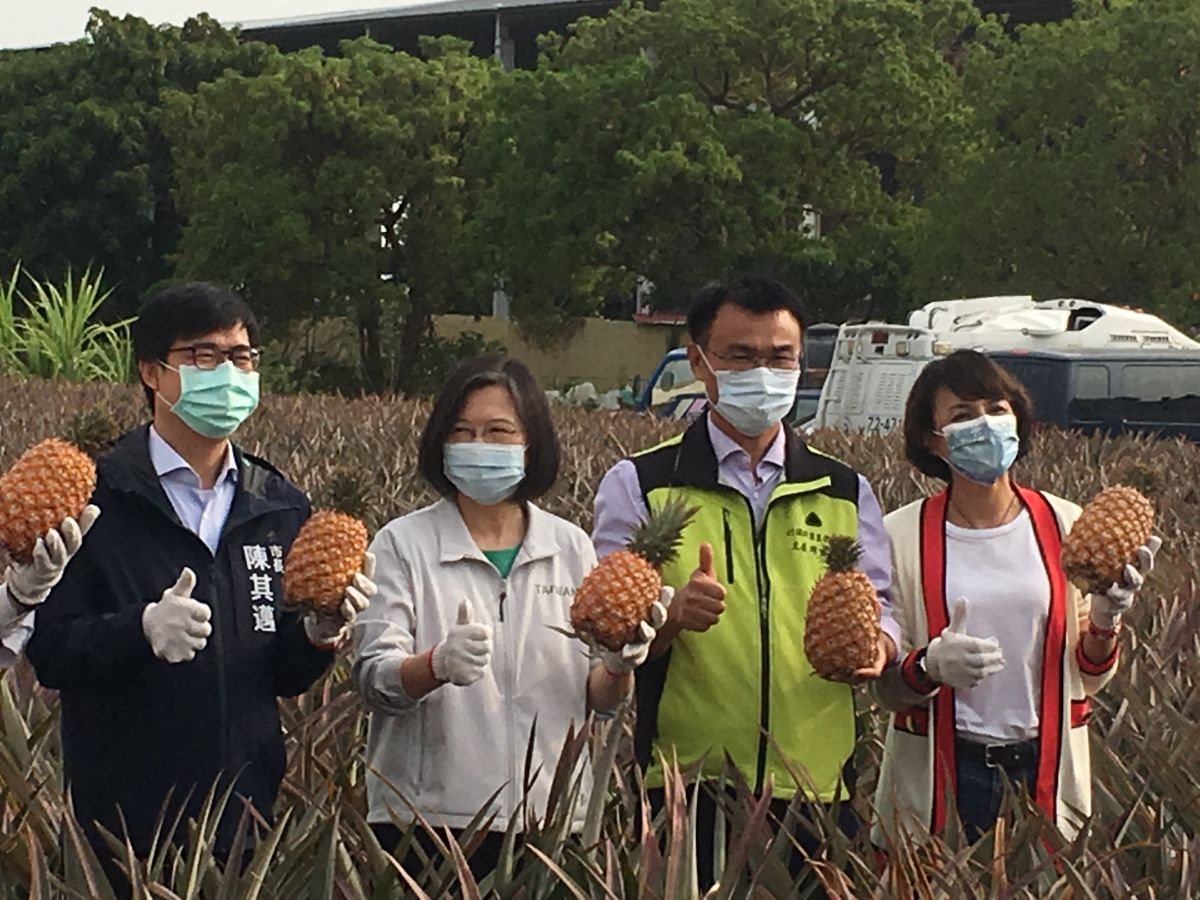 ▲台灣中油向高雄大樹區農會訂購5,000盒2粒裝的鳳梨禮盒、總共10,000顆鳳梨，高雄市長陳其邁特別感謝臺灣石油工會及職工福利委員會的支持。（圖／高市農業局提供）