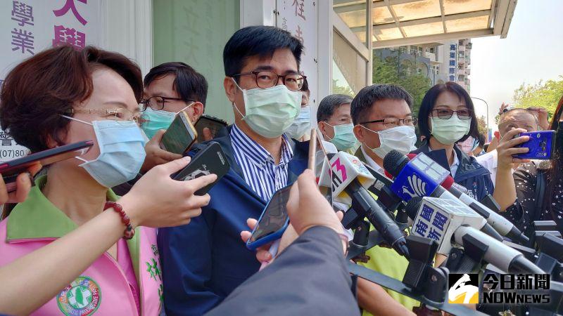 ▲高雄市長陳其邁向所有先進大廠喊話,高雄「供水無虞、供電無虞、土地充足」,歡迎投資高雄。(圖/記者鄭婷襄攝,2021.03.17)