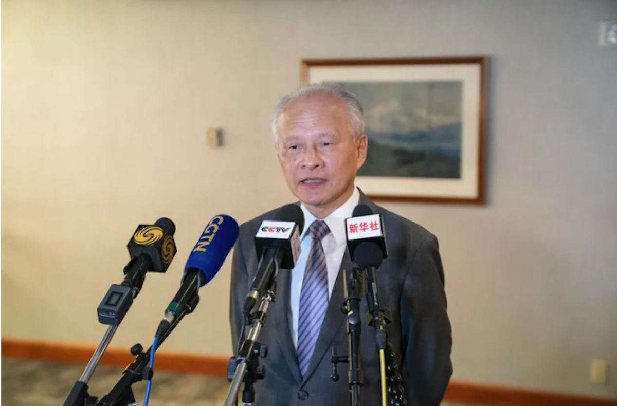 ▲美中「2+2」會談前，中國駐美大使崔天凱接受中國媒體聯合採訪。（圖／翻攝自崔天凱官方Twitter）