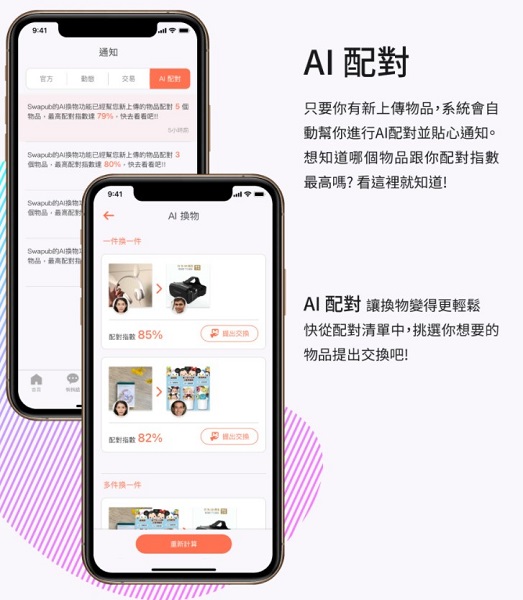 ▲Swapub全球首創AI智能交換機制讓交換變得快狠準。(圖／Swapub提供)