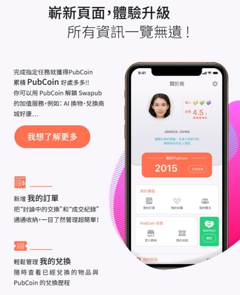 ▲一目了然的使用介面讓用戶無痛升級。(圖/Swapub提供)