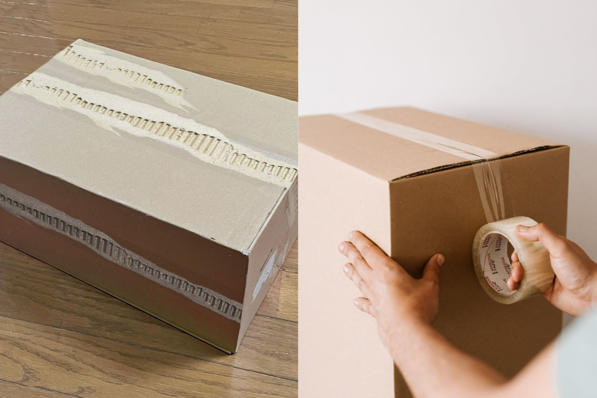 ▲有位日本網友發明一款超奇葩的封箱膠帶，讓網友們全部看傻。（示意圖／翻攝自《Monyaizumi》twitter及《pexels》 ）