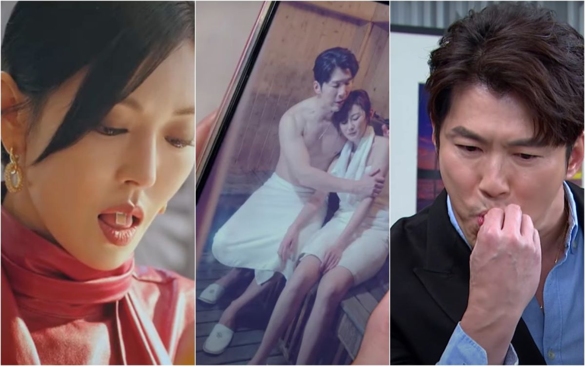 ▲金素妍（左）在劇中吞SIM卡的荒謬橋段，在台灣8點檔上演。（圖／SBS、三立YouTube）