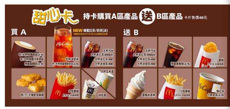 ▲麥當勞近日推出2021全新甜心卡。(圖/麥當勞官網)