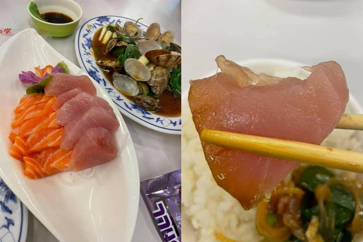 ▲一名網友到宜蘭礁溪的某間快炒店用餐，當天點了一盤要價280元的10片綜合生魚片，但一咬卻讓他不滿直呼「都是生魚片」。（圖／翻攝爆料公社臉書）