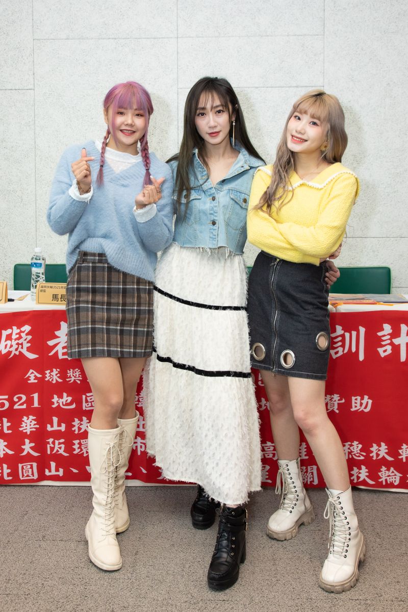 ▲陳又禎(左起)、蔡允潔、邱筠婷擔任公益大使。(圖/紅心字會)