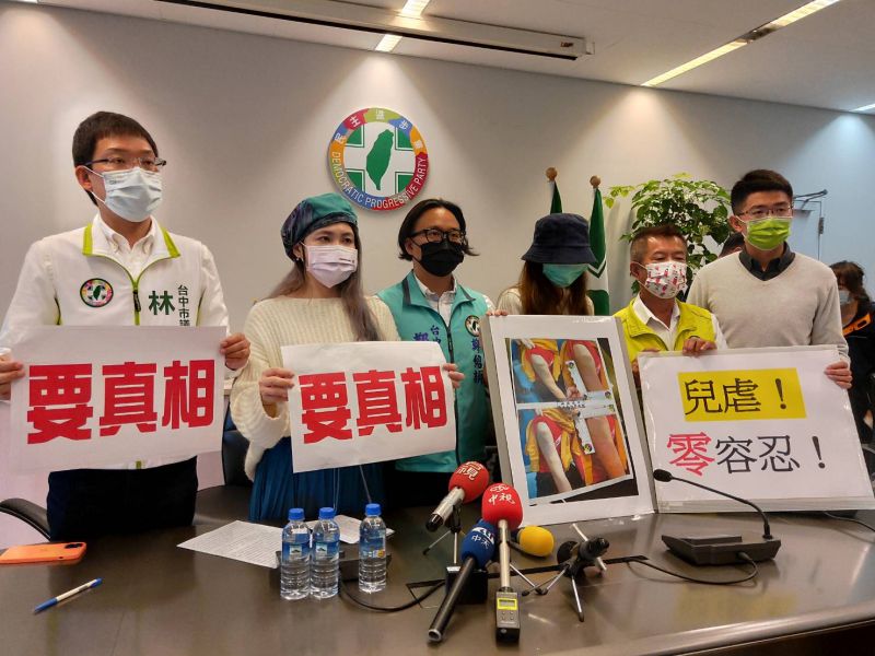 ▲中市知名連鎖補習班大里分校,驚傳重大兒虐事件。台中市議會民進黨團召開記者會(圖/柳榮俊攝2021.3.24)