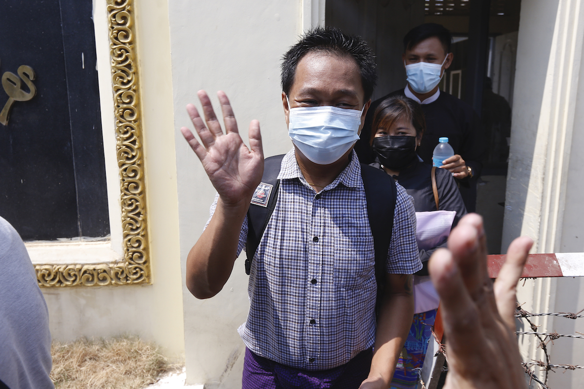 ▲被關押在仰光的《美聯社》記者譚梢（Thein Zaw）今（24）日獲釋。（圖／美聯社／達志影像）