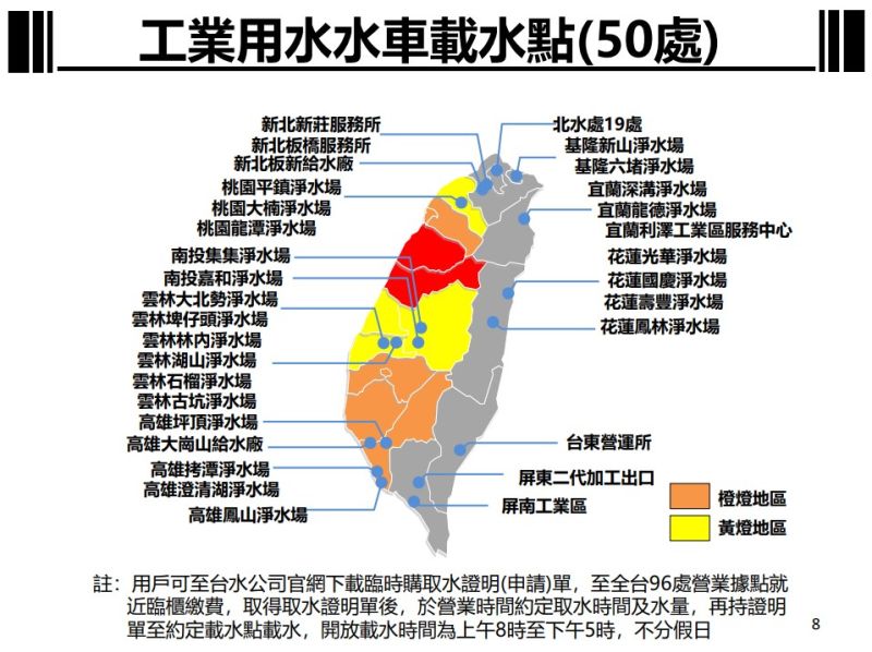 ▲工業用水水車載水點（經濟部提供）