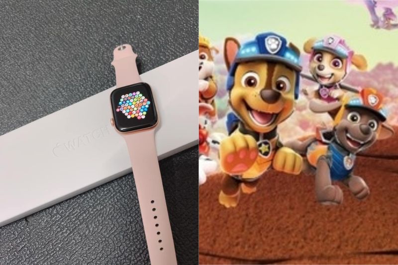 ▲有網友在路邊用Apple Watch講電話，意外引起一名男童好奇心。（圖／翻攝自《爆廢1公社》及《汪汪隊立大功玩具FB粉專》 ） 