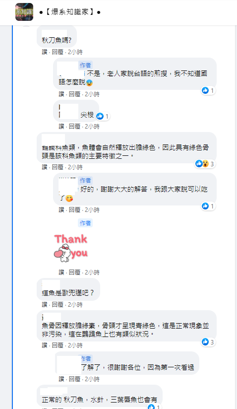 ▲有內行人解釋,「鶴鱵科魚類,魚體會自然釋放出膽綠色,因此具有綠色骨頭是該科魚類的主要特徵之一」。(圖/翻攝《爆系知識家》)